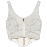 Top smanicato con scollo a V in blu Haikure - donna 