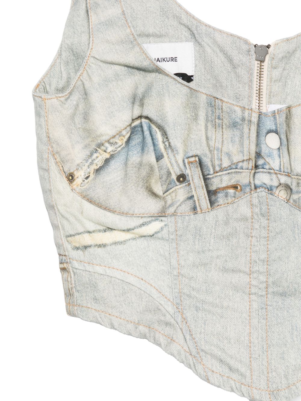 Top smanicato con scollo a V in blu Haikure - donna 