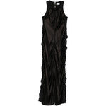 Abito midi con frange in nero Haikure - donna 