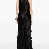 Abito midi con frange in nero Haikure - donna 