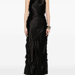 Abito midi con frange in nero Haikure - donna 