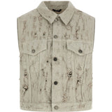 Gilet in denim effetto lavorato ryder in grigio Haikure - donna 