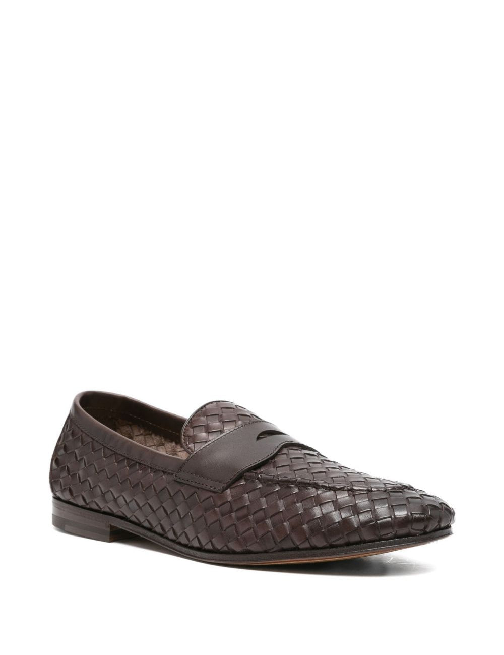 Mocassini intrecciata in marrone Henderson baracco - uomo 