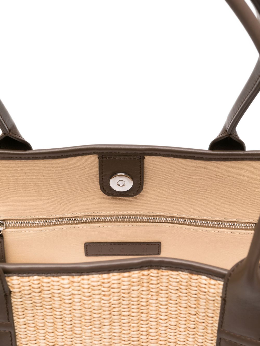 Borsa da spiaggia con logo in beige Hogan - donna 