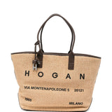 Borsa da spiaggia con logo in beige Hogan - donna 