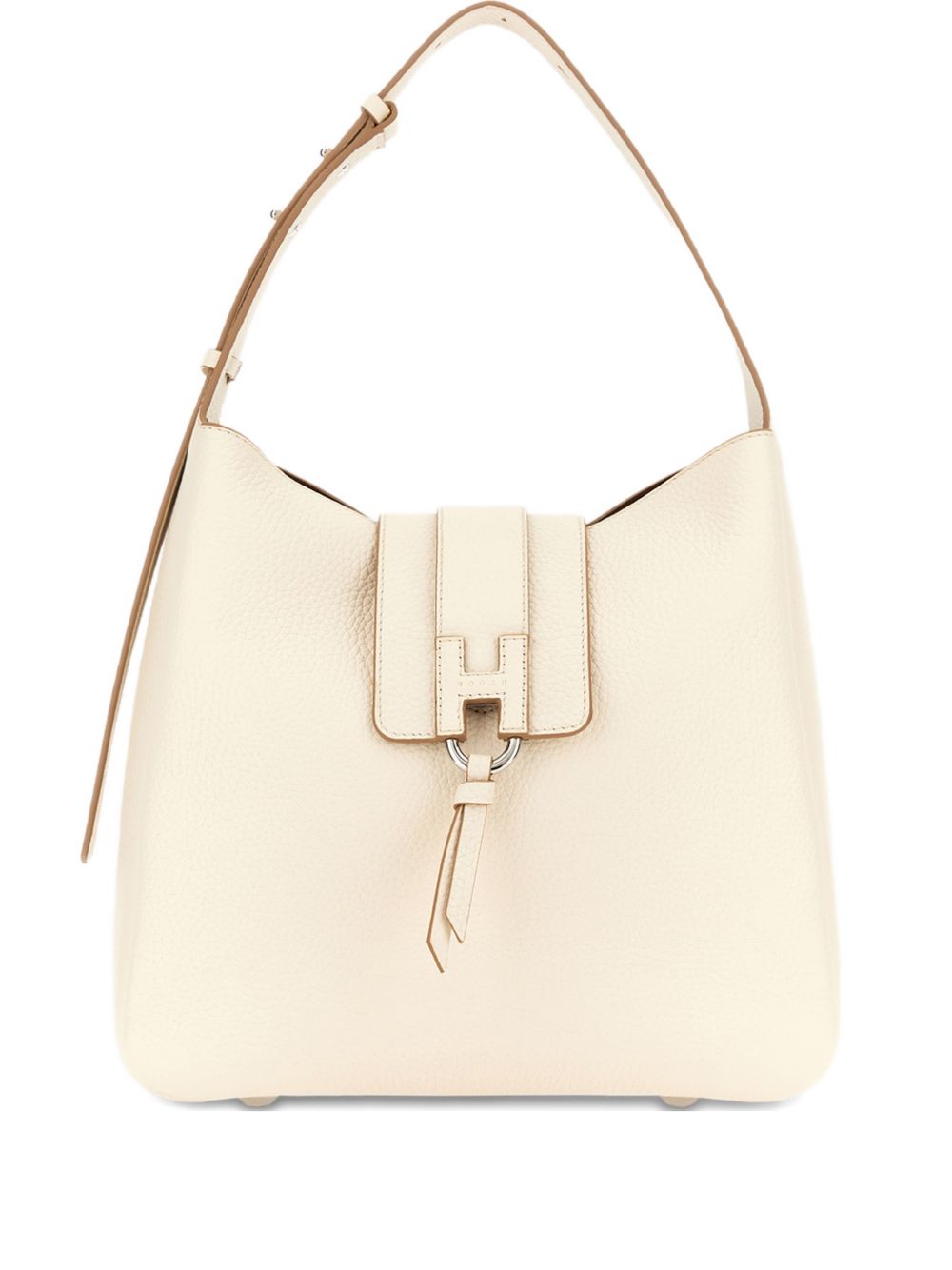 Borsa a spalla con fibbia H in avorio Hogan - donna 