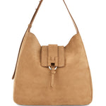 Borsa a spalla con fibbia H in suede marrone Hogan - donna 