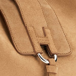 Borsa a spalla con fibbia H in suede marrone Hogan - donna 