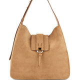Borsa a spalla con fibbia H in suede marrone Hogan - donna 