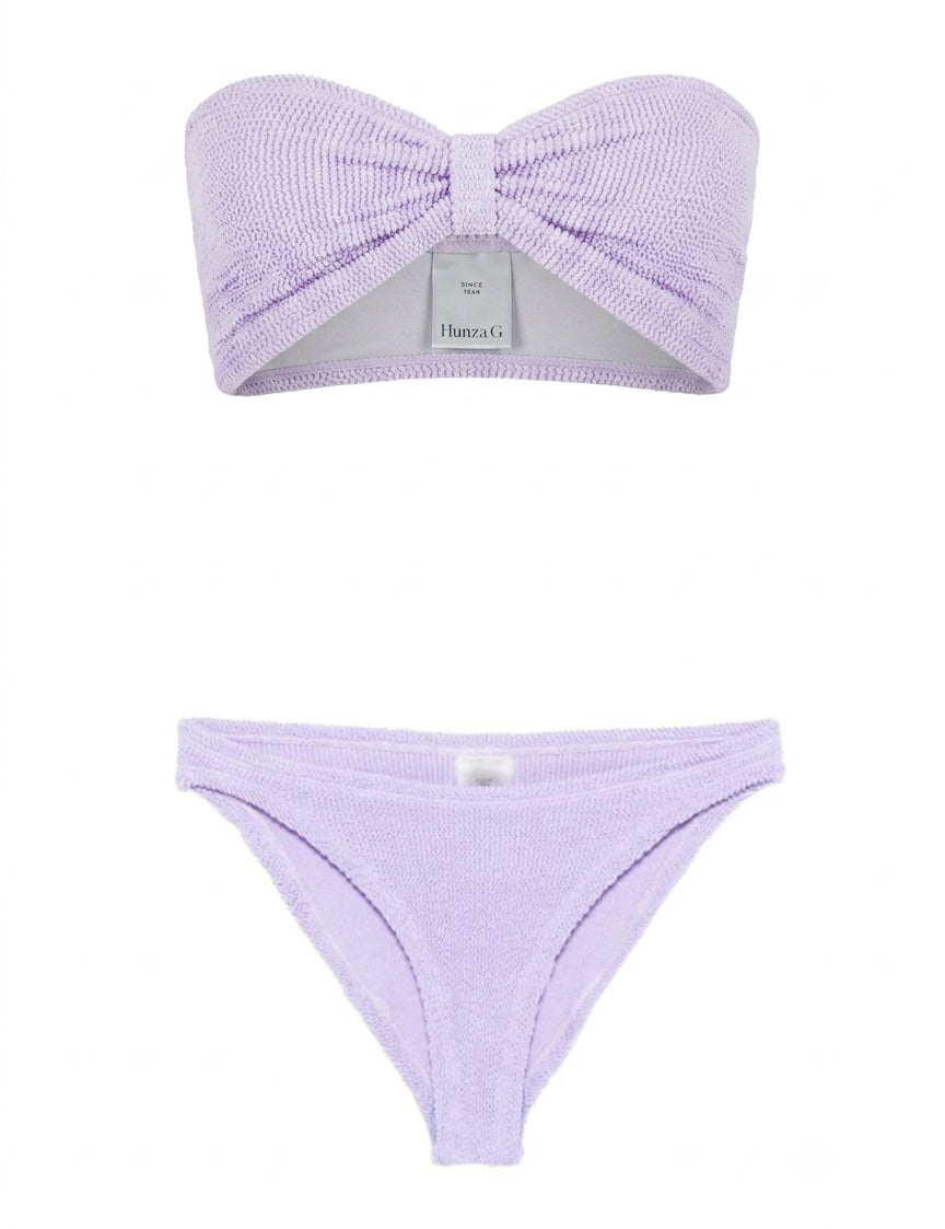 Bikini a fascia Jean in lilla 
