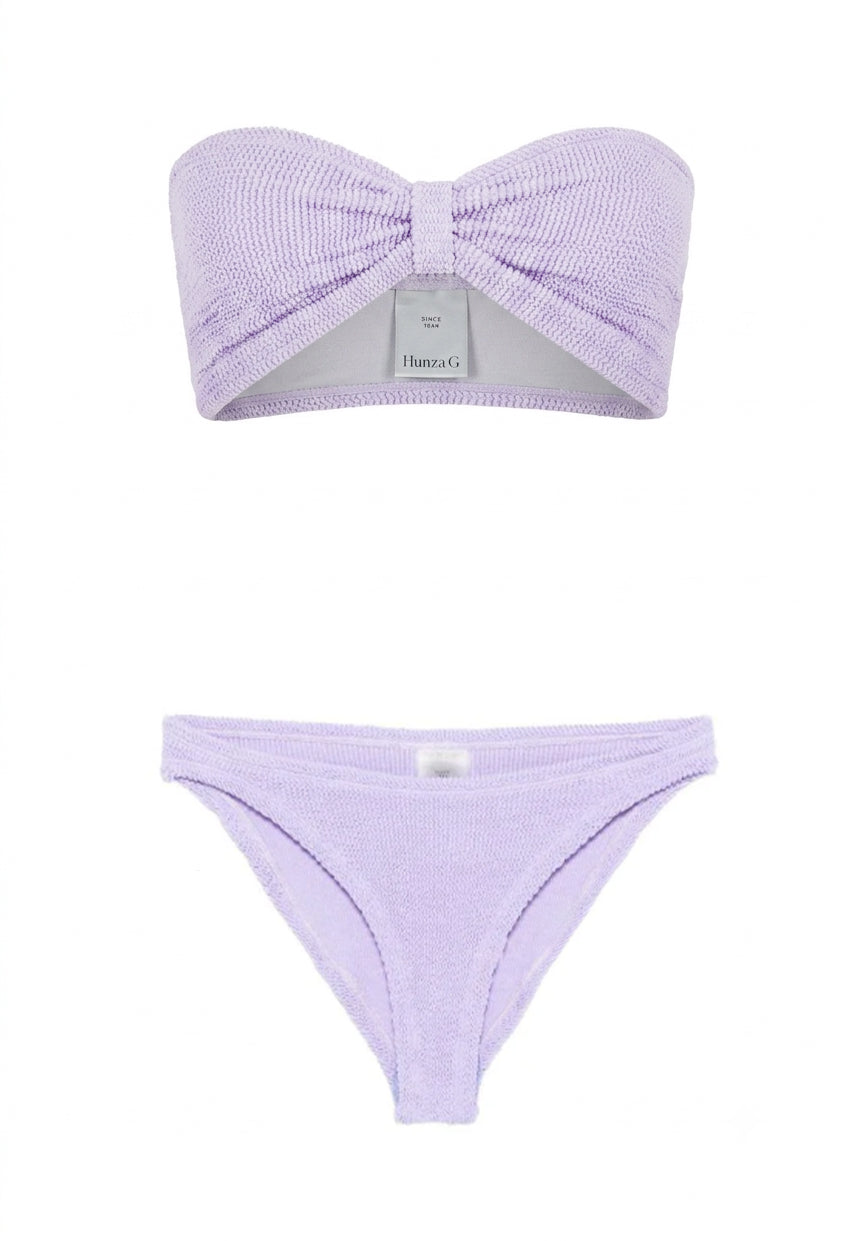 Bikini a fascia Jean in lilla 