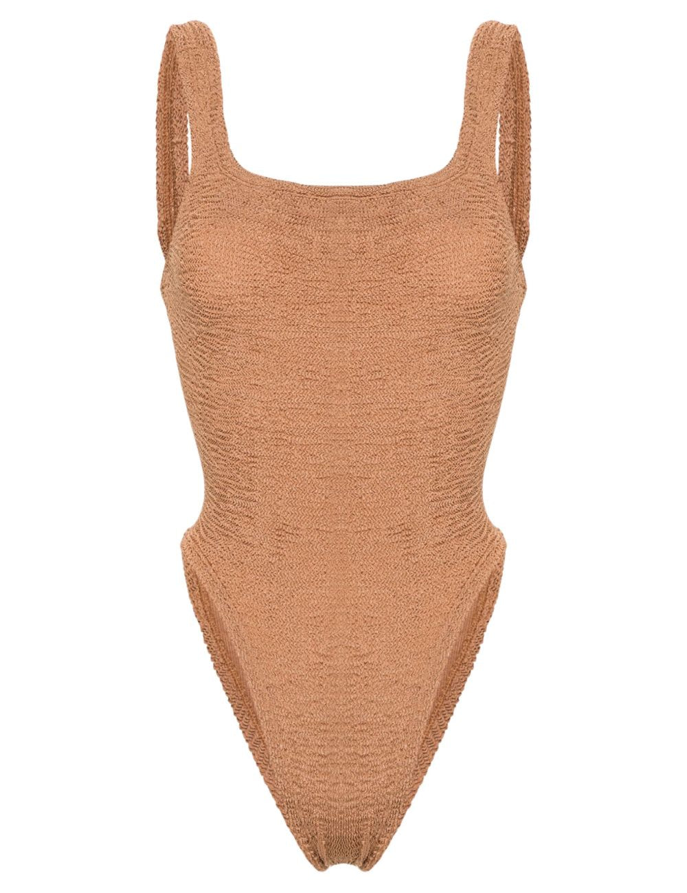 Costume intero square in marrone chiaro hunza g - donna 
