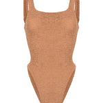Costume intero square in marrone chiaro hunza g - donna 