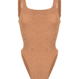 Costume intero square in marrone chiaro hunza g - donna 