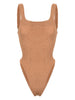 Costume intero square in marrone chiaro hunza g - donna