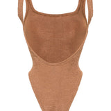Costume intero square in marrone chiaro hunza g - donna 