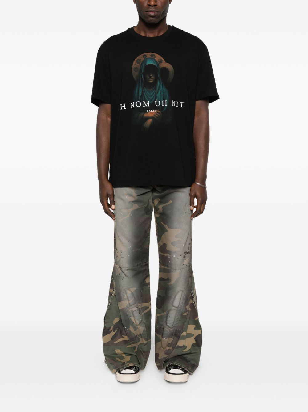 T-shirt con stampa santa maria in nero Ih nom uh nit - uomo 