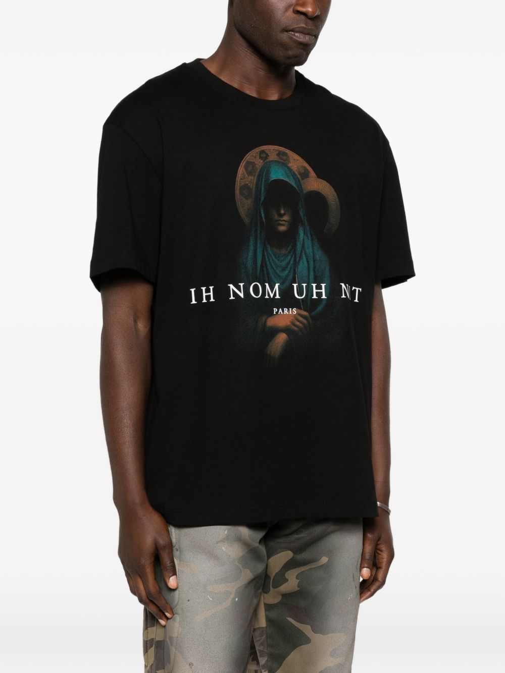 T-shirt con stampa santa maria in nero Ih nom uh nit - uomo 