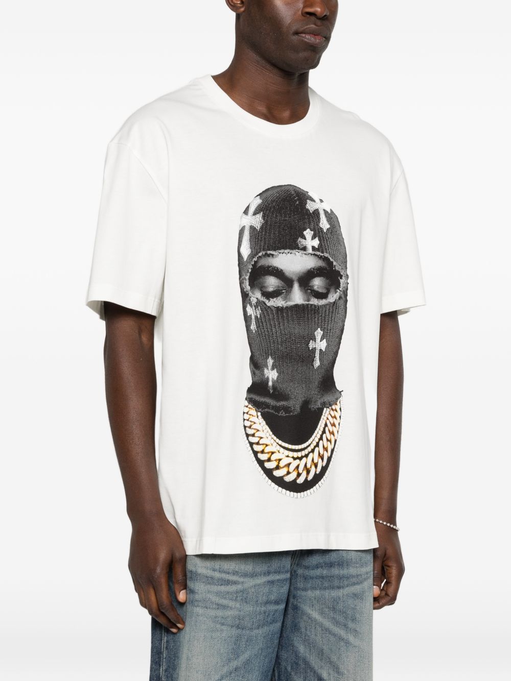 T-shirt con stampa Mask Crosses in bianco Ih nom uh nit - uomo 