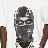T-shirt con stampa Mask Crosses in bianco Ih nom uh nit - uomo 