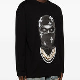 Felpa girocollo Mask Crosses in nero Ih nom uh nit - uomo 