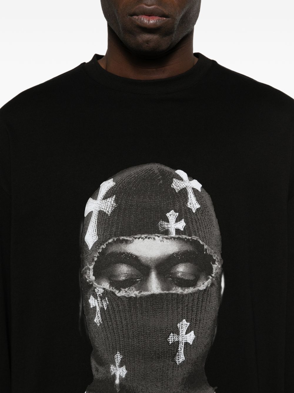 Felpa girocollo Mask Crosses in nero Ih nom uh nit - uomo 
