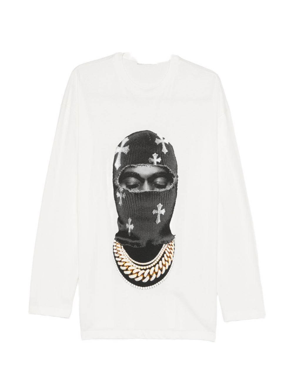Felpa girocollo Mask Crosses in bianco Ih nom uh nit - uomo 