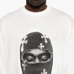 Felpa girocollo Mask Crosses in bianco Ih nom uh nit - uomo 