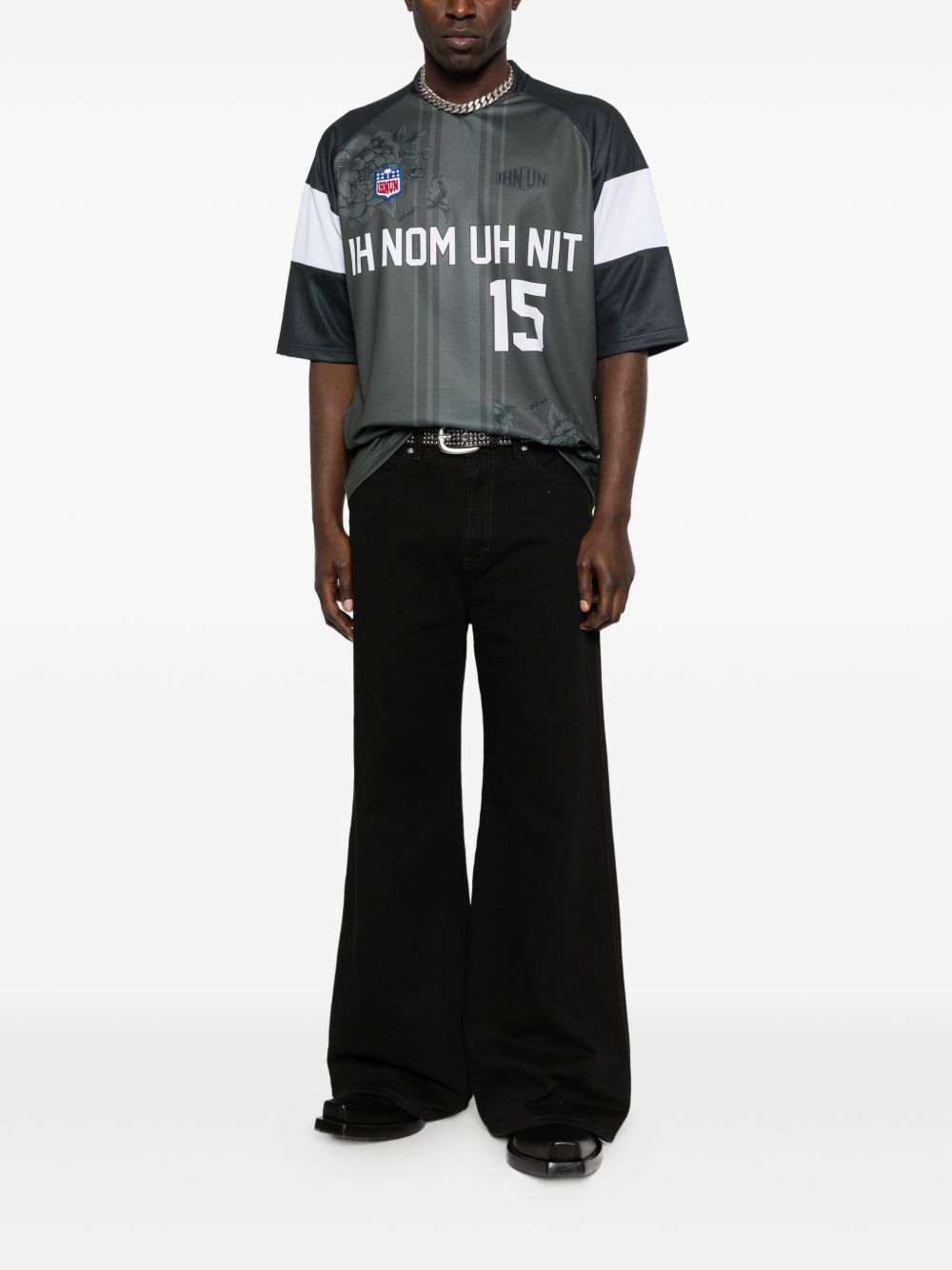 T-shirt con stampa floreale in grigio Ih nom uh nit - uomo 