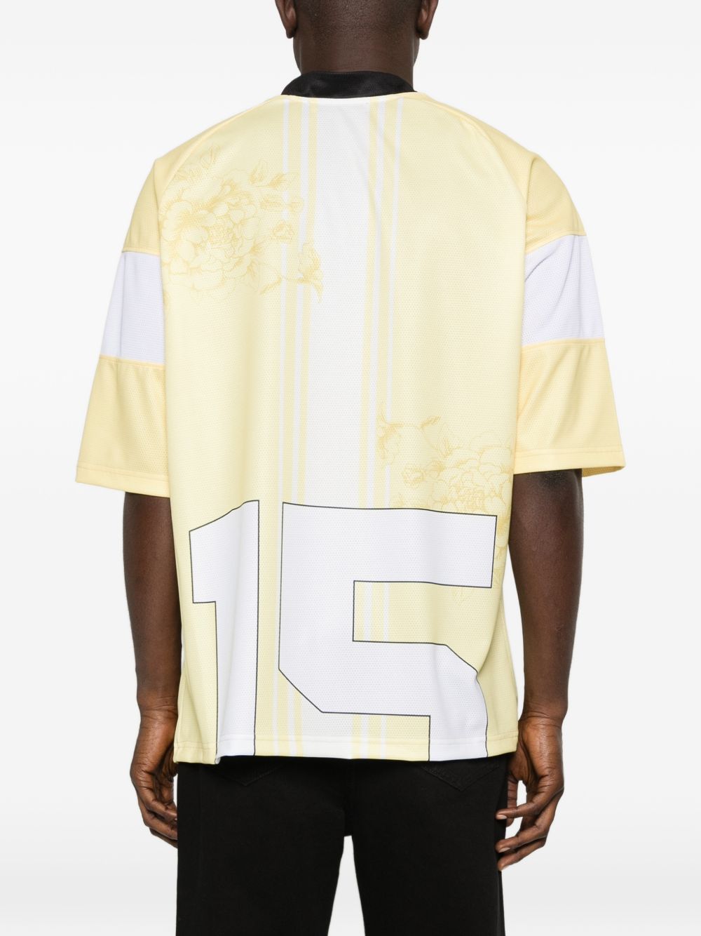 T-shirt con numero floreale in giallo Ih nom uh nit - uomo 