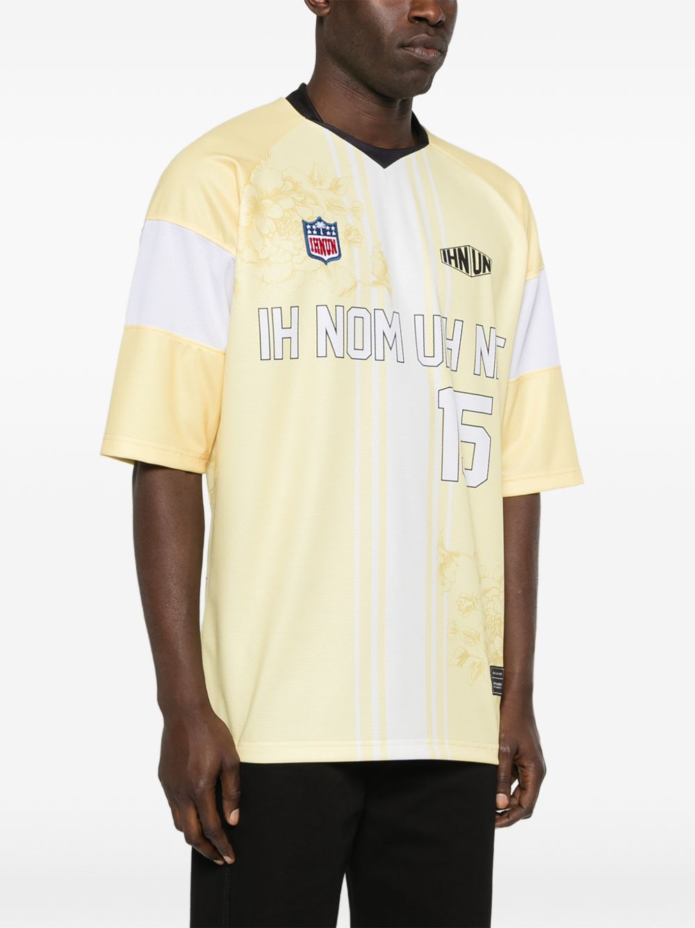 T-shirt con numero floreale in giallo Ih nom uh nit - uomo 