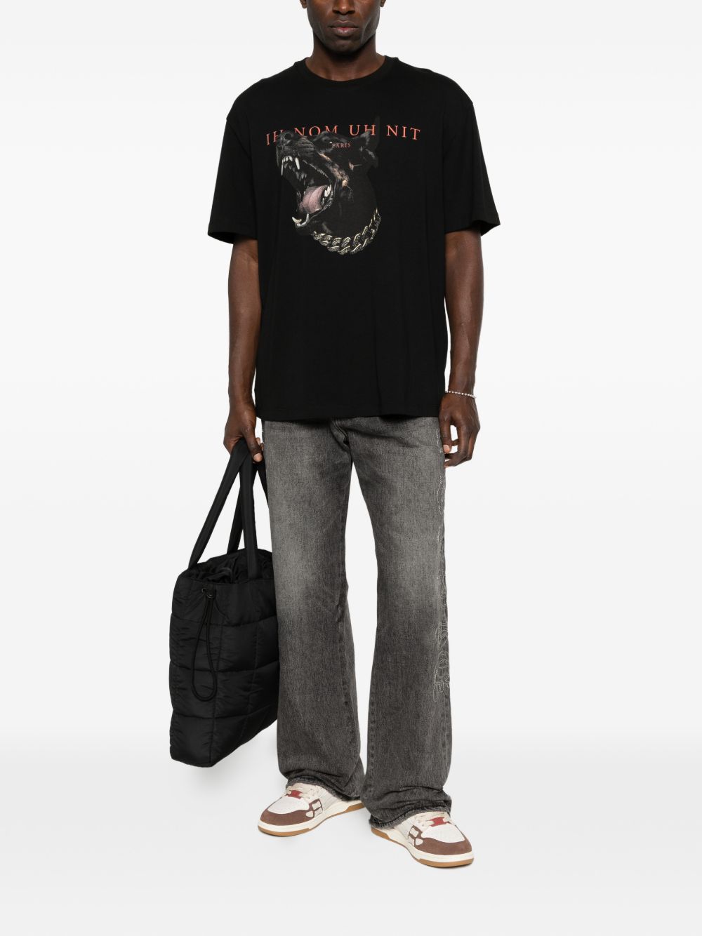 T-shirt Dobermann in nero Ih nom uh nit - uomo 