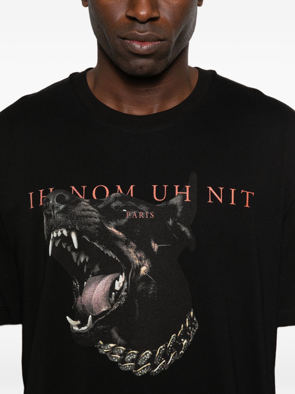 T-shirt Dobermann in nero Ih nom uh nit - uomo 