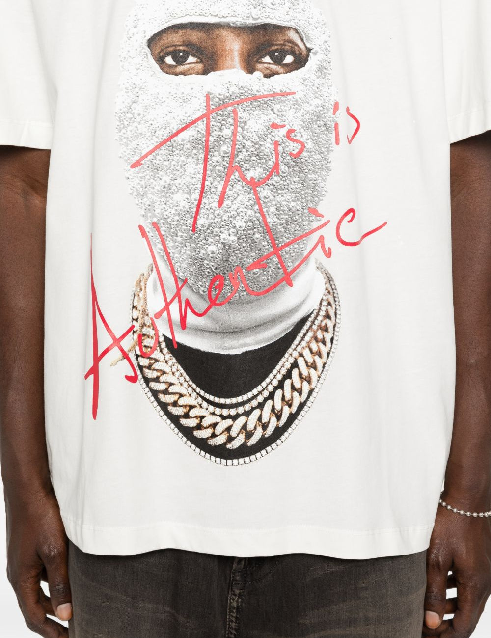 T-shirt Mask Authentic in bianco Ih nom uh nit - uomo 
