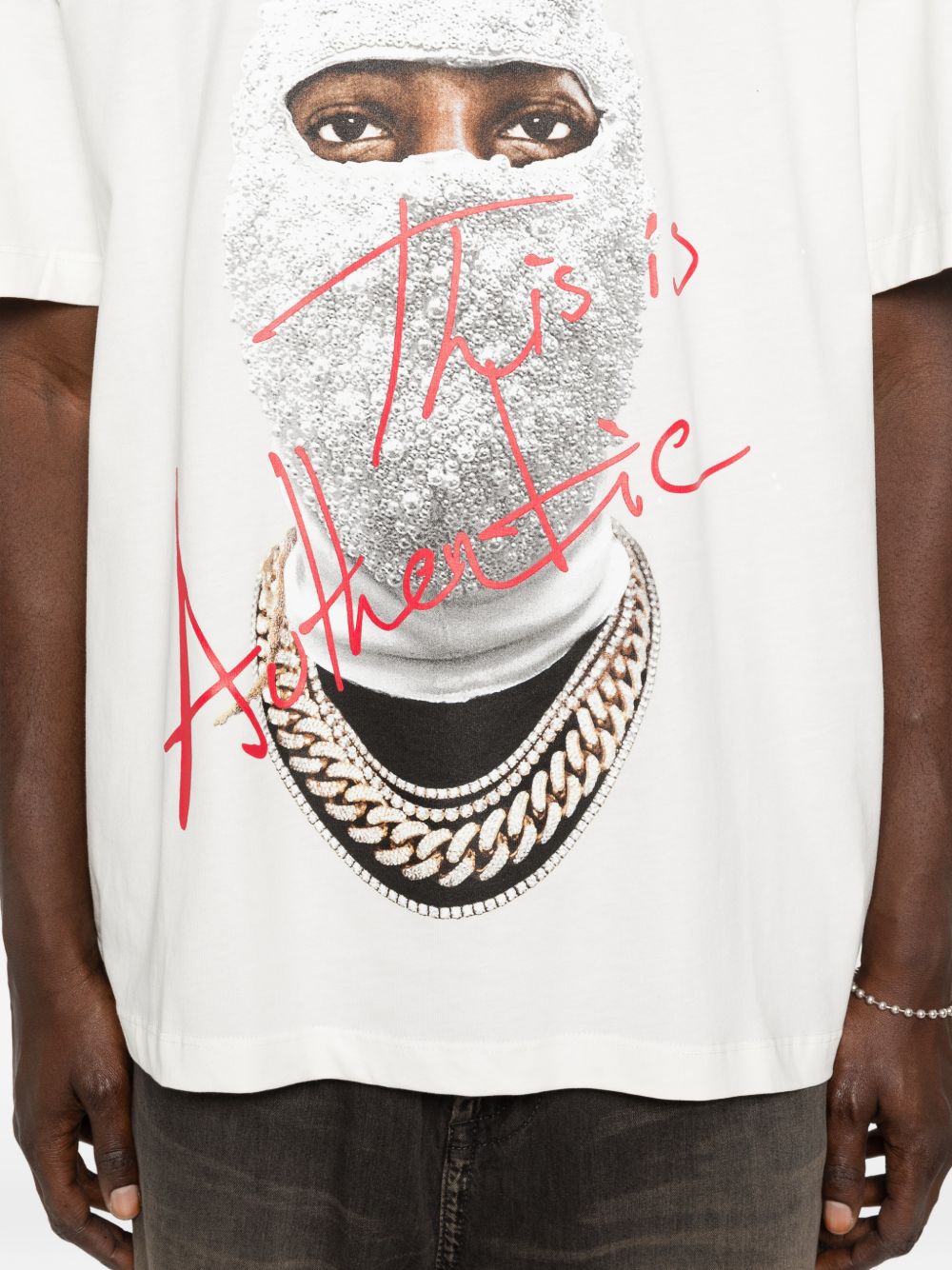T-shirt Mask Authentic in bianco Ih nom uh nit - uomo 