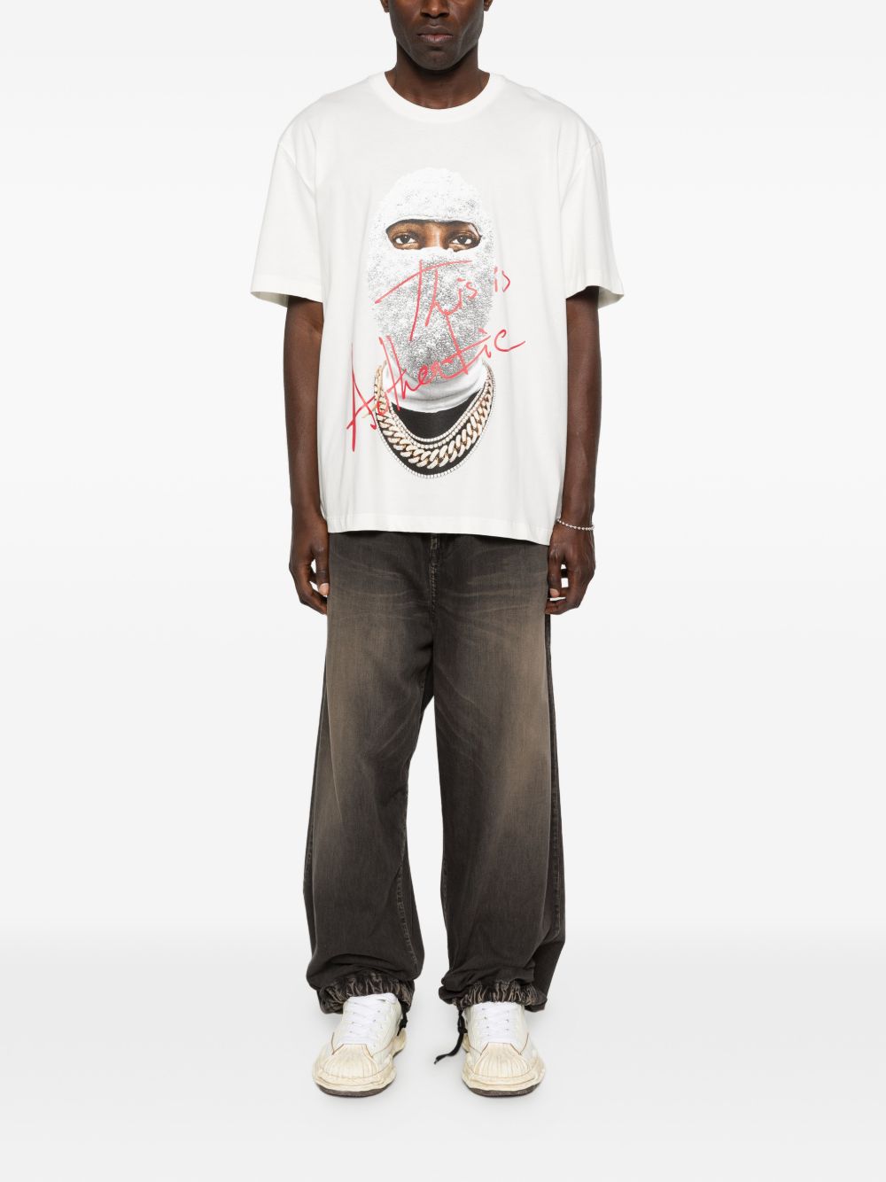 T-shirt Mask Authentic in bianco Ih nom uh nit - uomo 