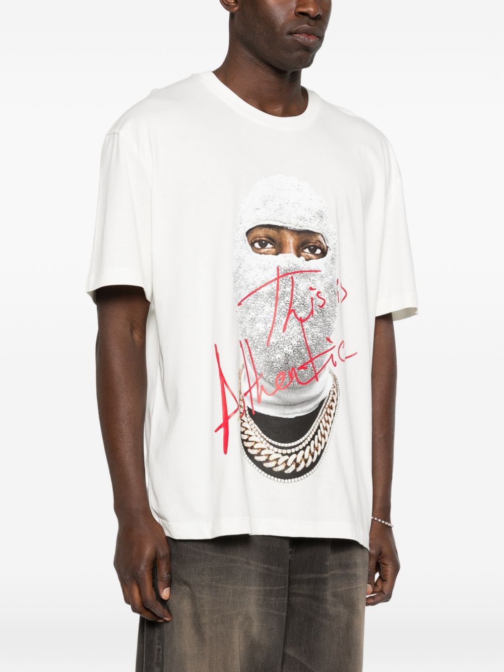 T-shirt Mask Authentic in bianco Ih nom uh nit - uomo 