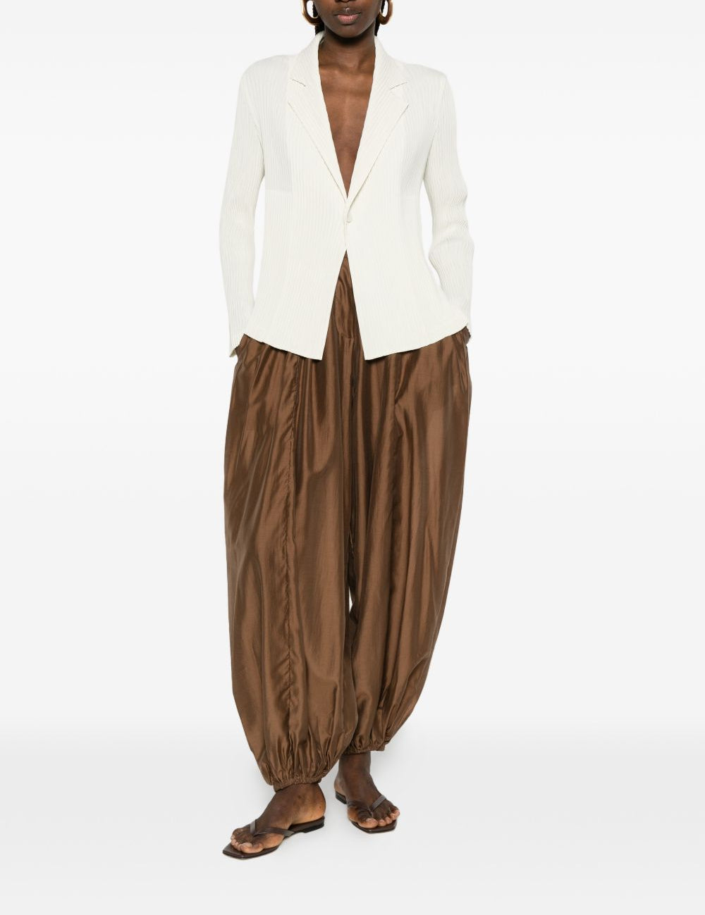 Camicia a pieghe in bianco Issey miyake  - donna 