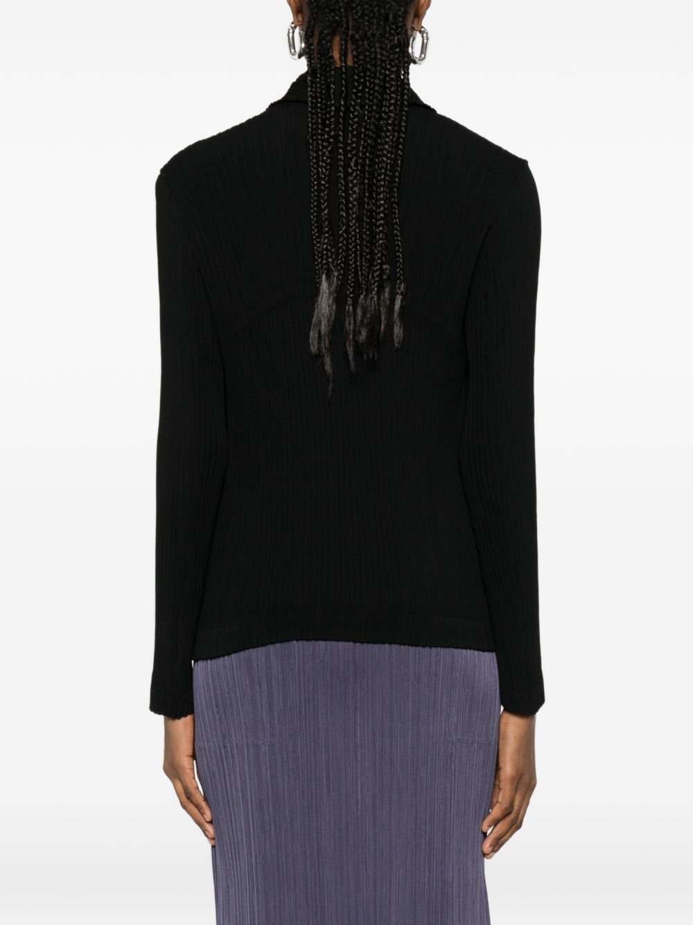 Top plisettato con bottone  in nero Issey miyake  - donna 