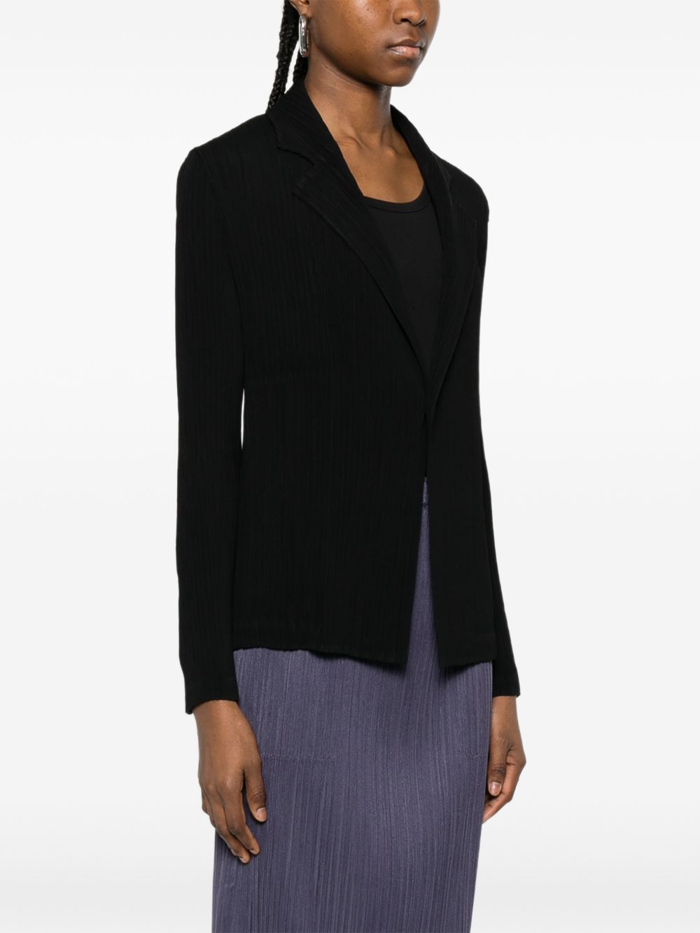 Top plisettato con bottone  in nero Issey miyake  - donna 