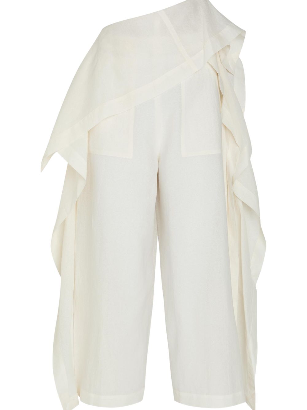 Pantaloni con volant all squares in bianco 