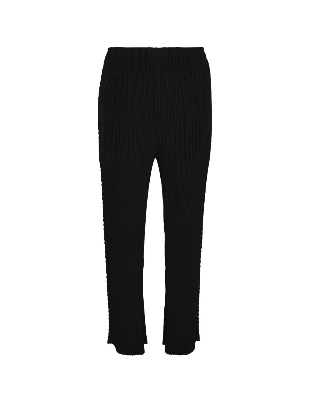 Pantaloni effetto plisse in nero 