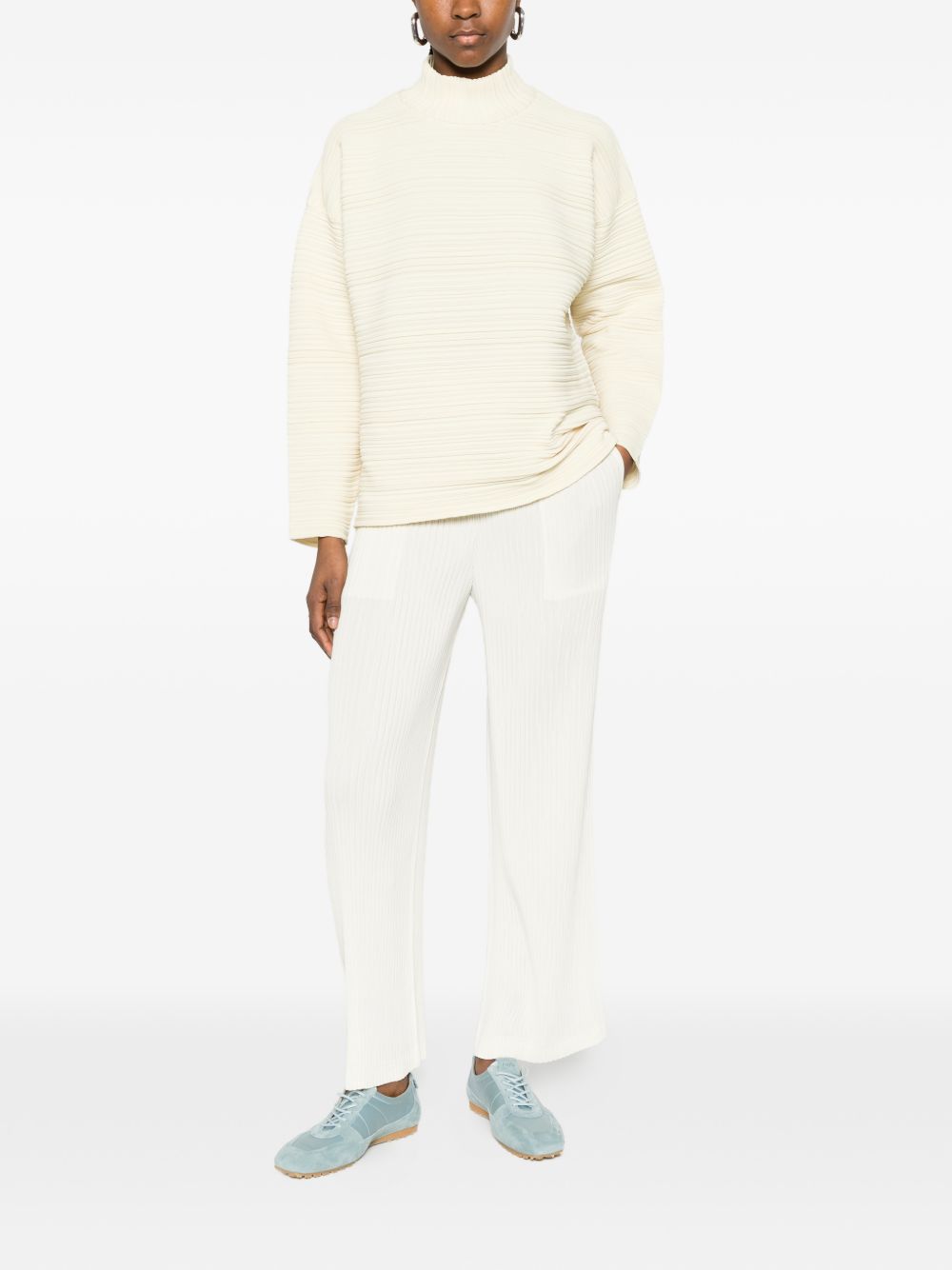 Pantaloni con pieghe in bianco Issey miyake  - donna 