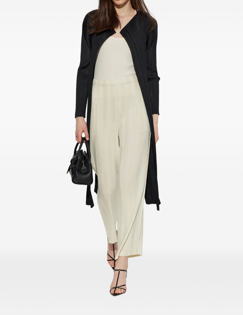 Pantaloni effetto plissé color crema Issey miyake - donna 