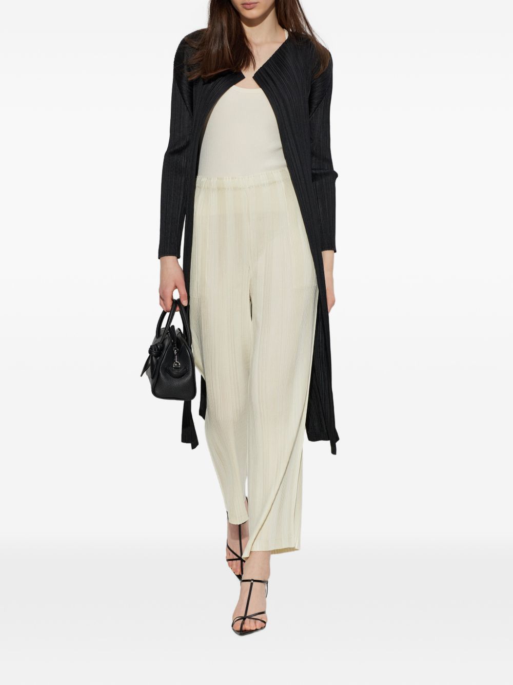 Pantaloni effetto plissé color crema Issey miyake - donna 