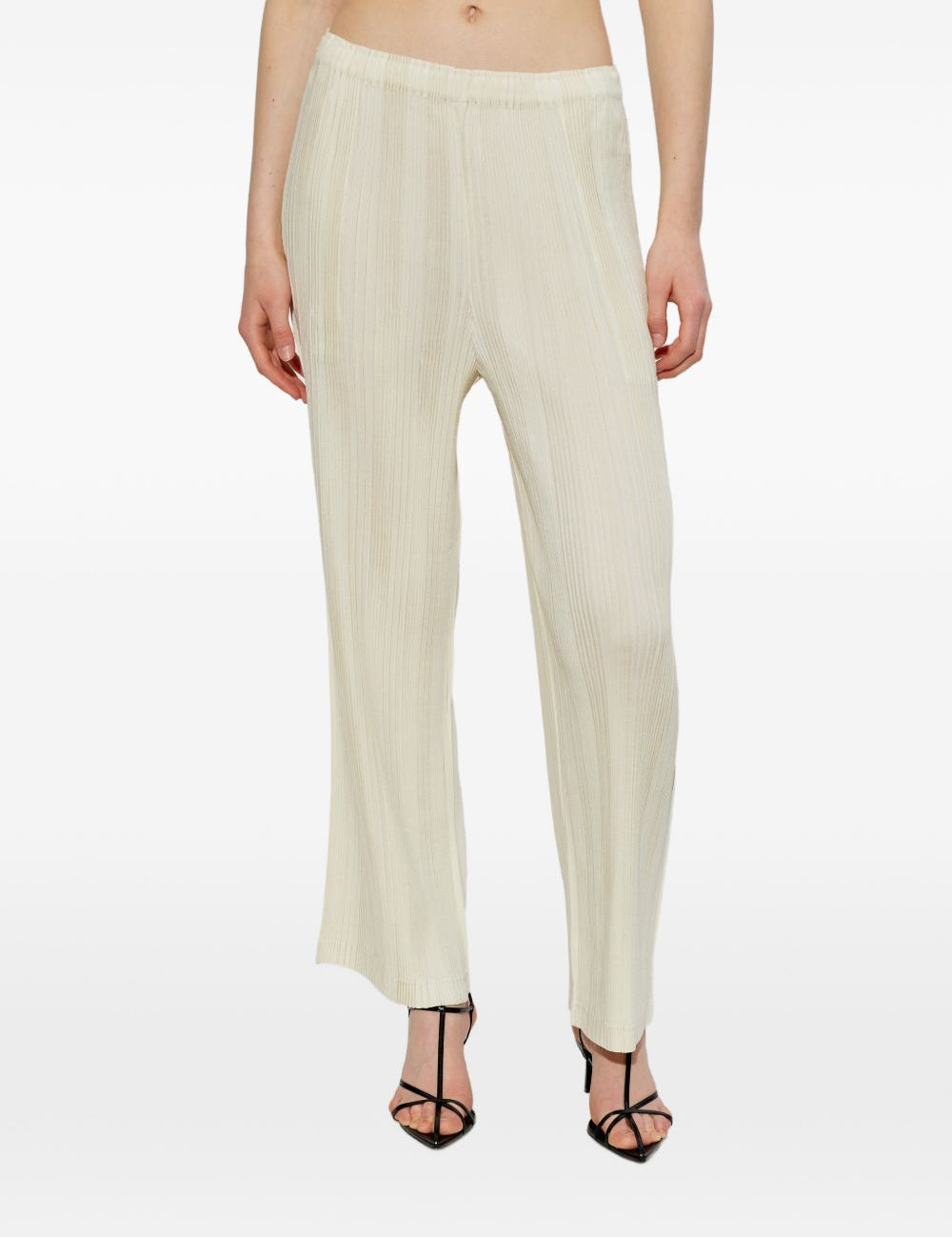 Pantaloni effetto plissé color crema Issey miyake - donna 