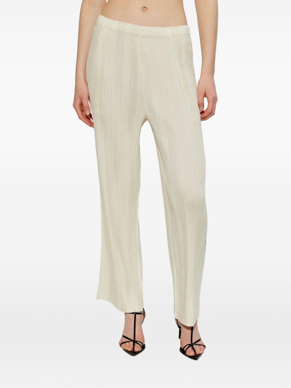Pantaloni effetto plissé color crema Issey miyake - donna 