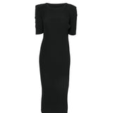 Abito con spalline e design plissettato in nero 