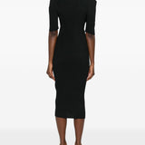 Abito con spalline e design plissettato in nero 