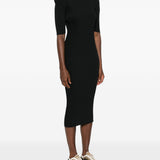 Abito con spalline e design plissettato in nero 